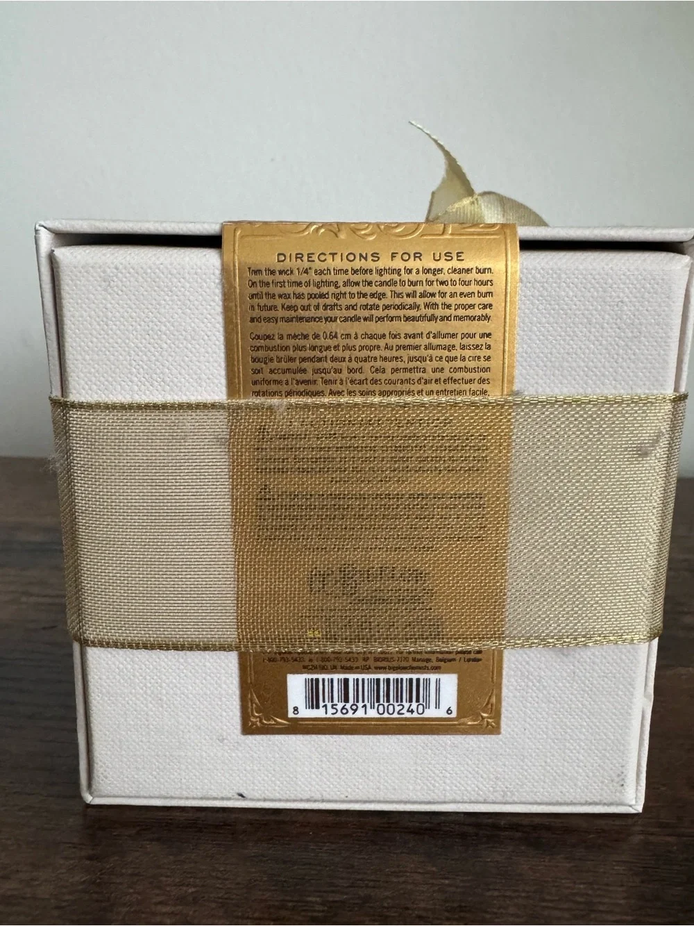 C.O. Bigelow Ficus Carica Decorative Gold & Cream Candle